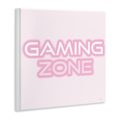 Plaque murale rose pastel Gaming Zone, design par Yass Naffas Designs