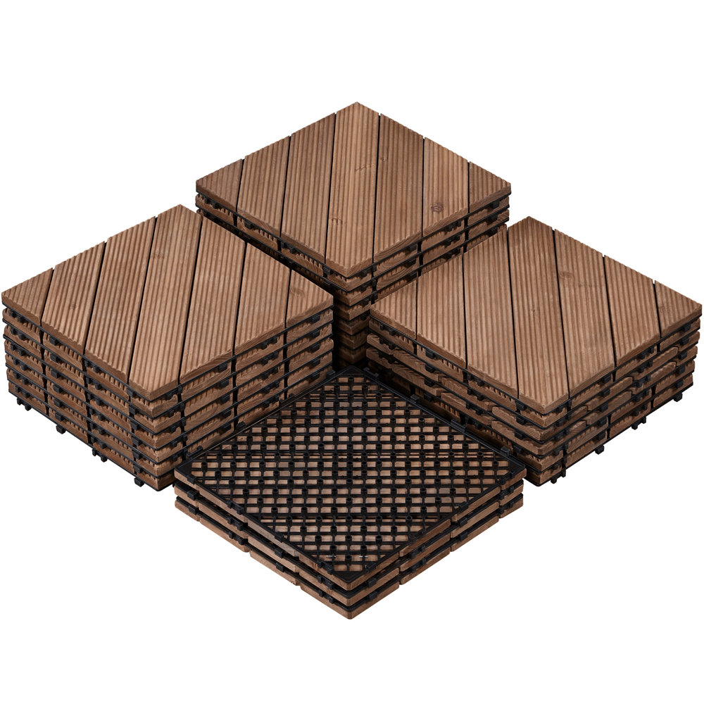 10bags Of 10pcs/pack Natural Wood Color Varnished Wooden Tiles