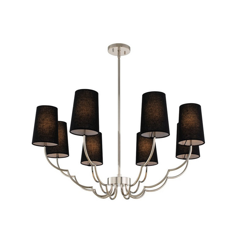 Lustre Sophia 8 LT Kalco, Noir, Argent