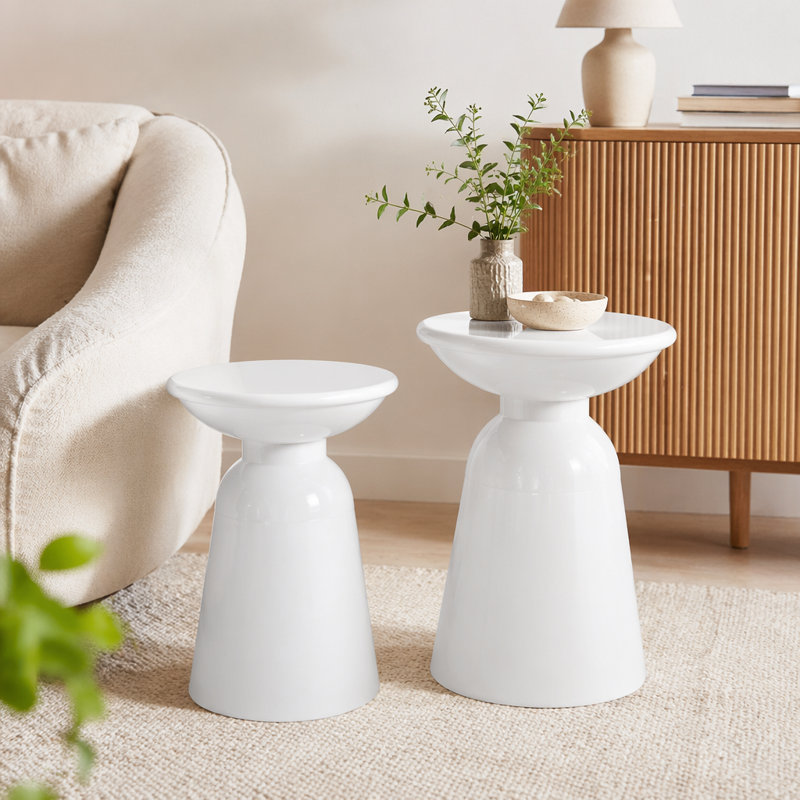 Ensemble de 2 tables d'appoint en fer Serenita