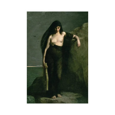Sappho, 1877 by Charles Auguste Mengin - Wrapped Canvas Painting