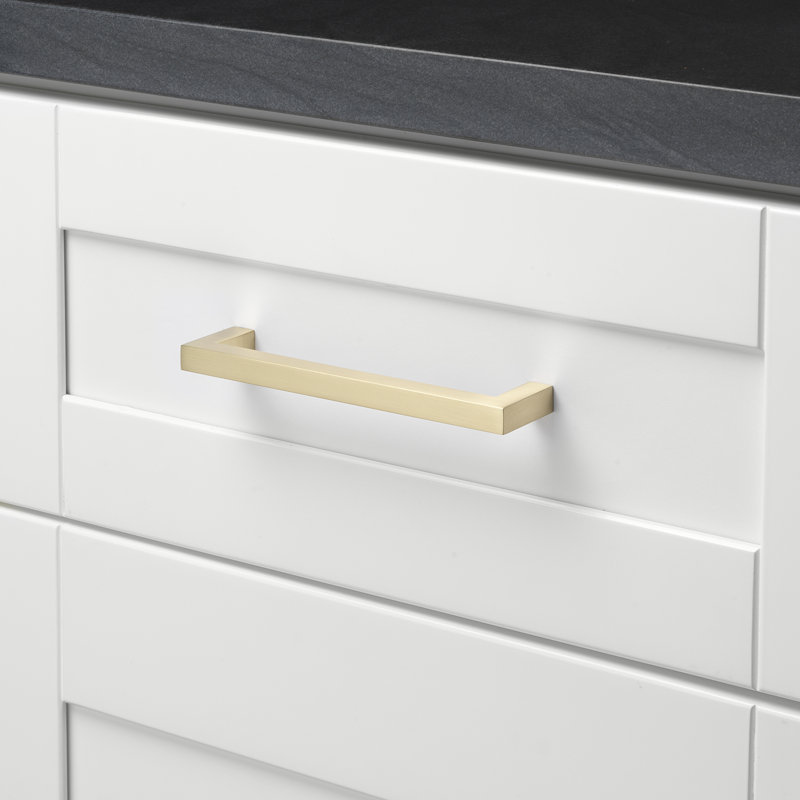 Kingston Collection Solid Square Bar Pull, Champagne Gold, 5 1/16"