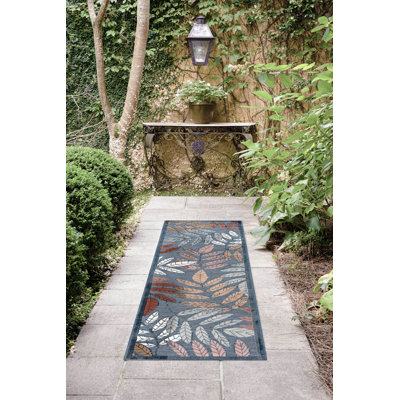 Tapis floral bleu foncé Gilda