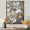 «Copper Copper Pewter Leaves II - Leaves», reproduction sur toile encadrée