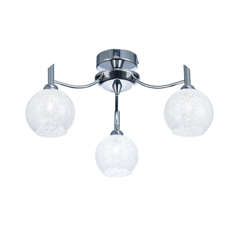 Bleadon Glass Semi Flush Mount, Chrome
