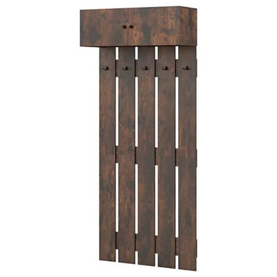 Wall Mounted Coat Rack with Storage Cabinet, Entryway Clothes Rack