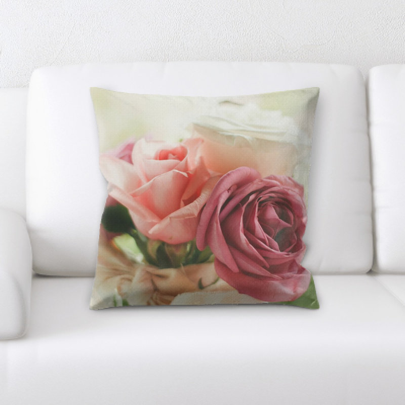 Housse et insert de coussin carré Roses