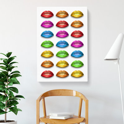 Rainbow Lips - Wrapped Canvas