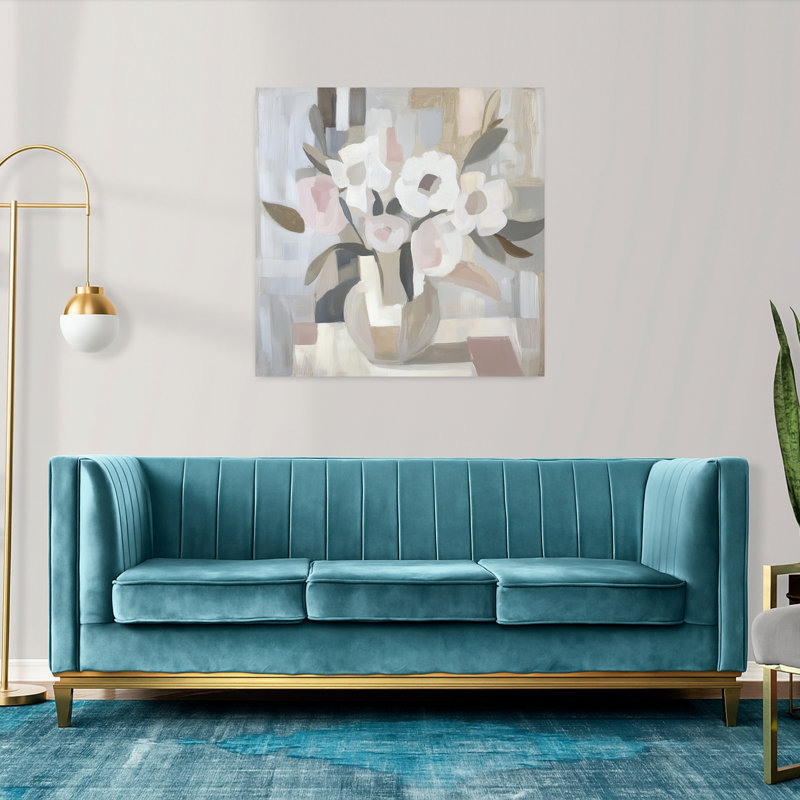 Cubes, arrangement floral abstrait, art moderne contemporain, H 36 po x l 36 po