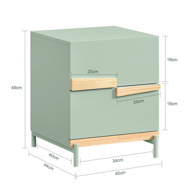40cm W Metal Bedside Table