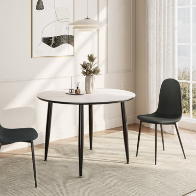 Parma Round with Steel Base Dining Table
