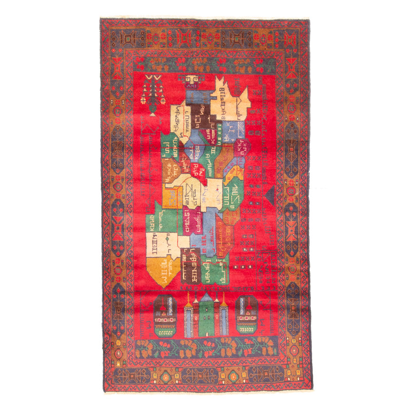 Tapis rouge Teimani 3 pi 8 po x 6 pi 8 po