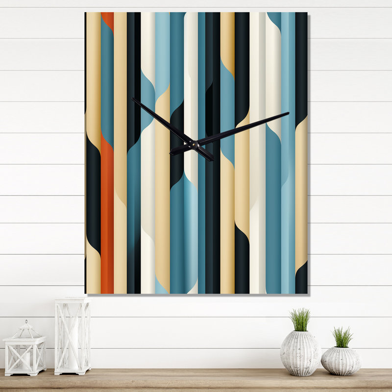 Horloge murale moderne surdimensionnée verte et chic avec motifs industriels I, H 32 po x l 24 po x P 1 po