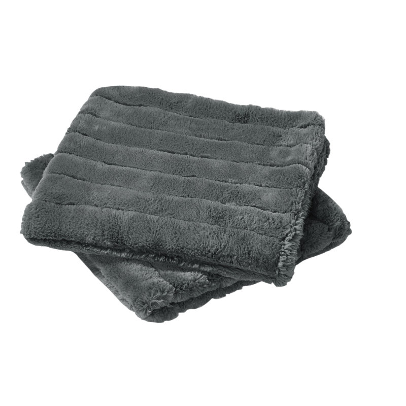 Super Mink Polyester Zip Pillow Cover, Charcoal