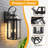 2 - light  26"H Black Iron Outdoor Wall Lantern with Tempered Glass