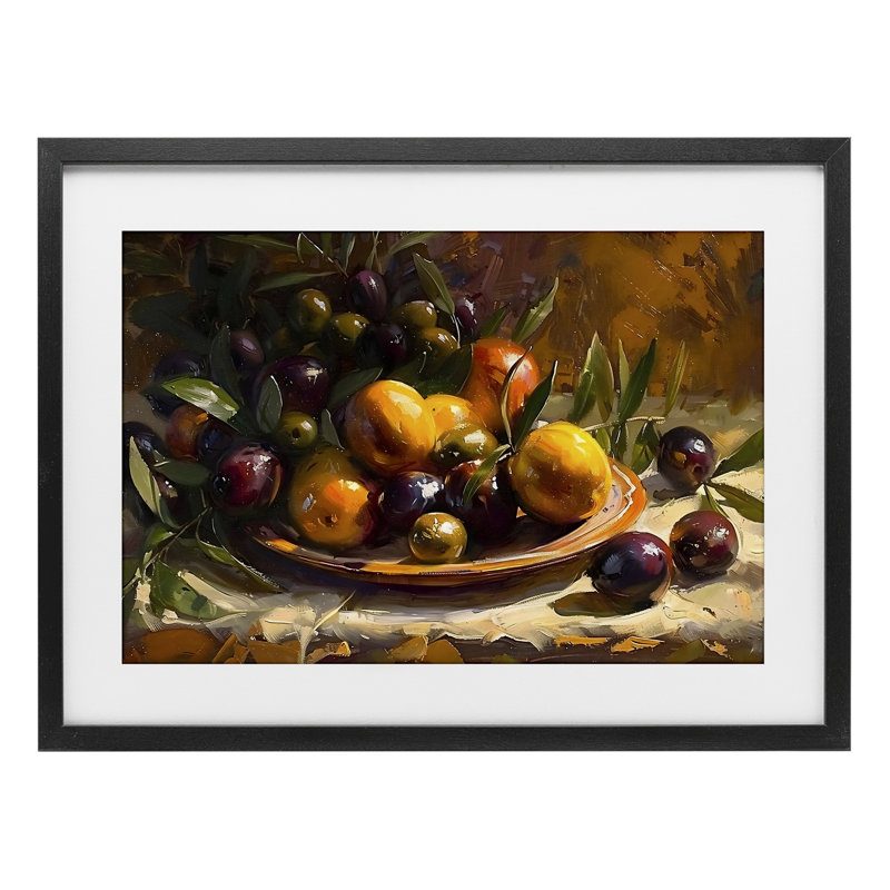 «Array of Olives & Citrus», reproduction encadrée sous verre, design by Creative Studio, 14 x 20