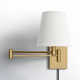 Janis Single Light Steel Dimmable Plug-in Swing Arm Sconce