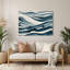 Art mural horizontal horizontal rayé bleu ardoise en métal bleu-1773906218