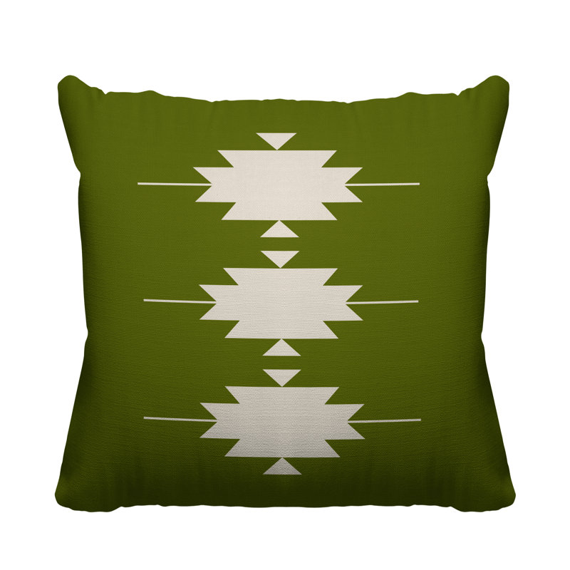 Coussin intérieur / extérieur Sike Southwestern, L 19 po x H 19 po, Chartreuse