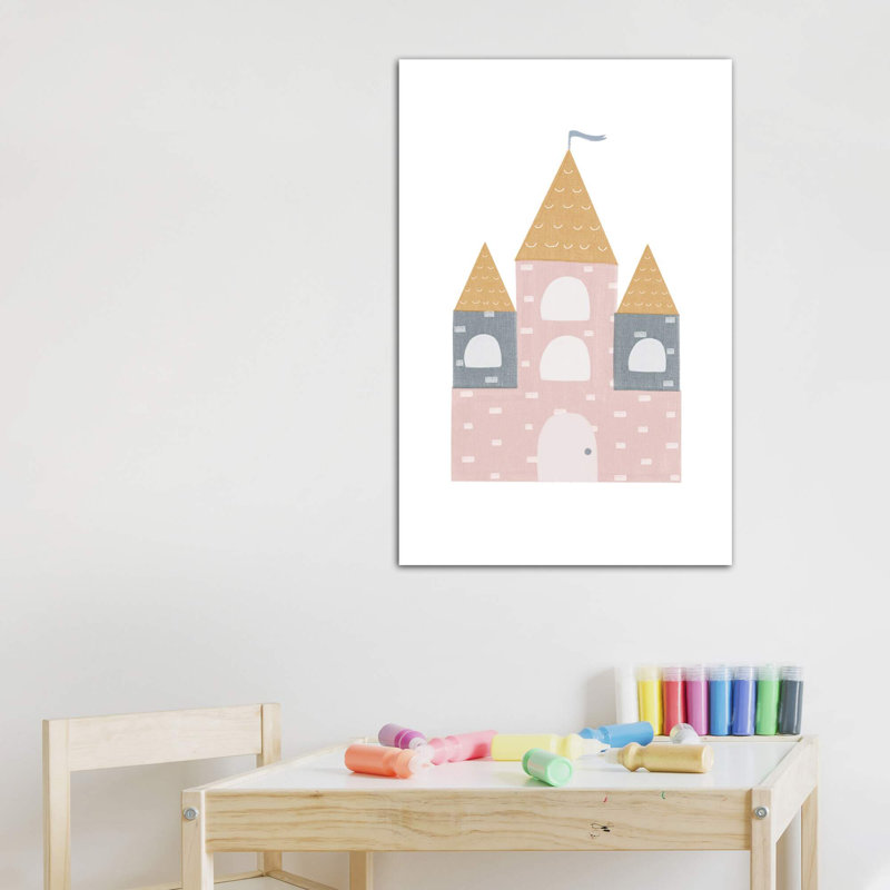 Décoration murale château pour enfants, Toile tendue, H 26 po x l 18 po x 1,5 po
