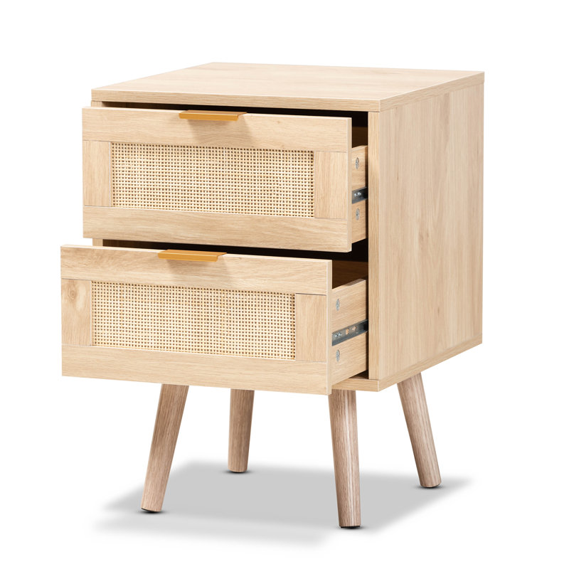 40cm W Solid + Manufactured Wood Bedside Table