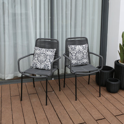 Brittany Stackable Rope Patio Dining Armchair