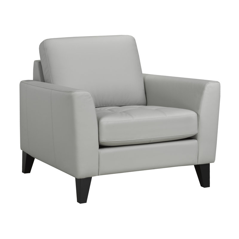 Brunet Armchair, Black Genuine Leather