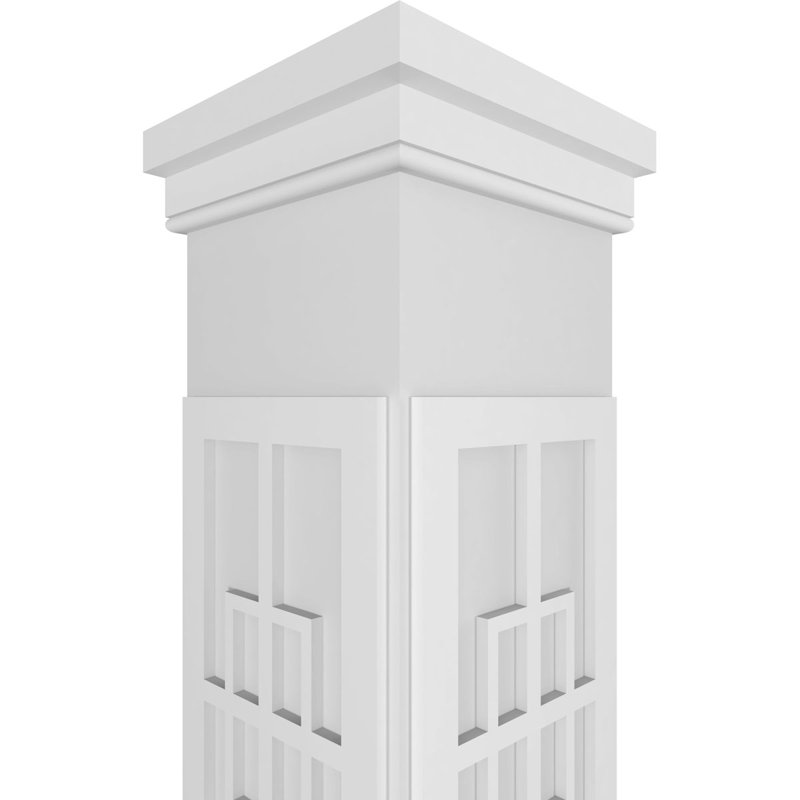 Colonne de style mission artisanale carrée non effilée Craftsman, H 96 po x l 7,625 po x P 7,625 po