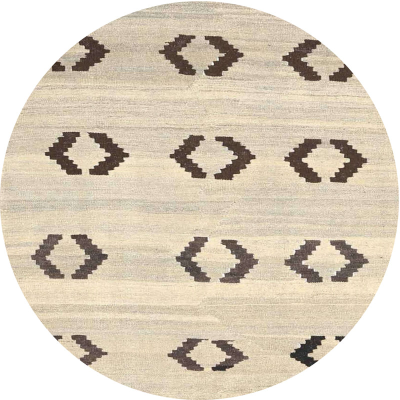 Surface beige contemporaine tapis, Rond 7 pi