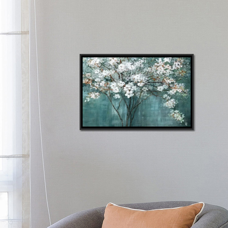 « natures promesses », impression sur toile, H 18 po x l 26 po x P 1,5 po, Toile avec cadre noir, Pas de tapis