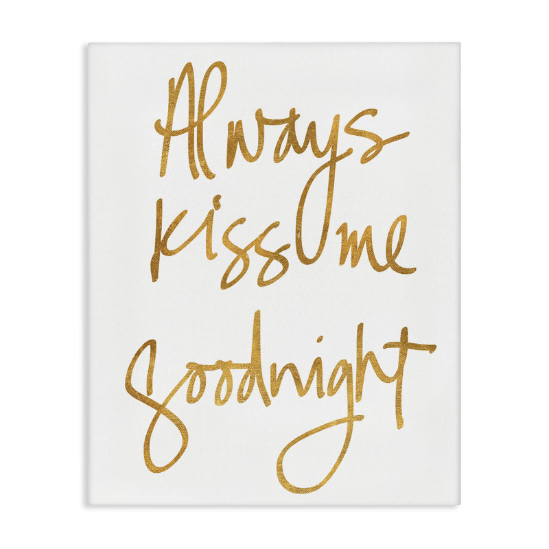 "Kiss Me Goodnight", art mural sur toile par SD graphiques Studio, H 20 po x l 16 po