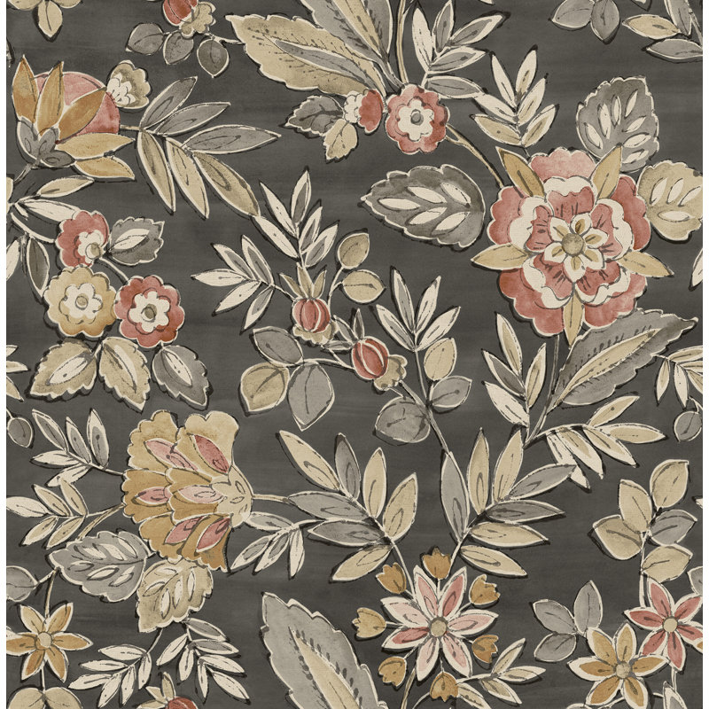 Papier peint Begonia Sea Floral Trail, Noir