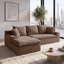 Canapé d'angle modulaire en forme de L de 235 cm (92,5 po), en chenille avec ressorts ensachés, 2 pièces, canapé moderne à assise profonde, canapés rembourrés pour salon, couleur crème-131180527-131180528