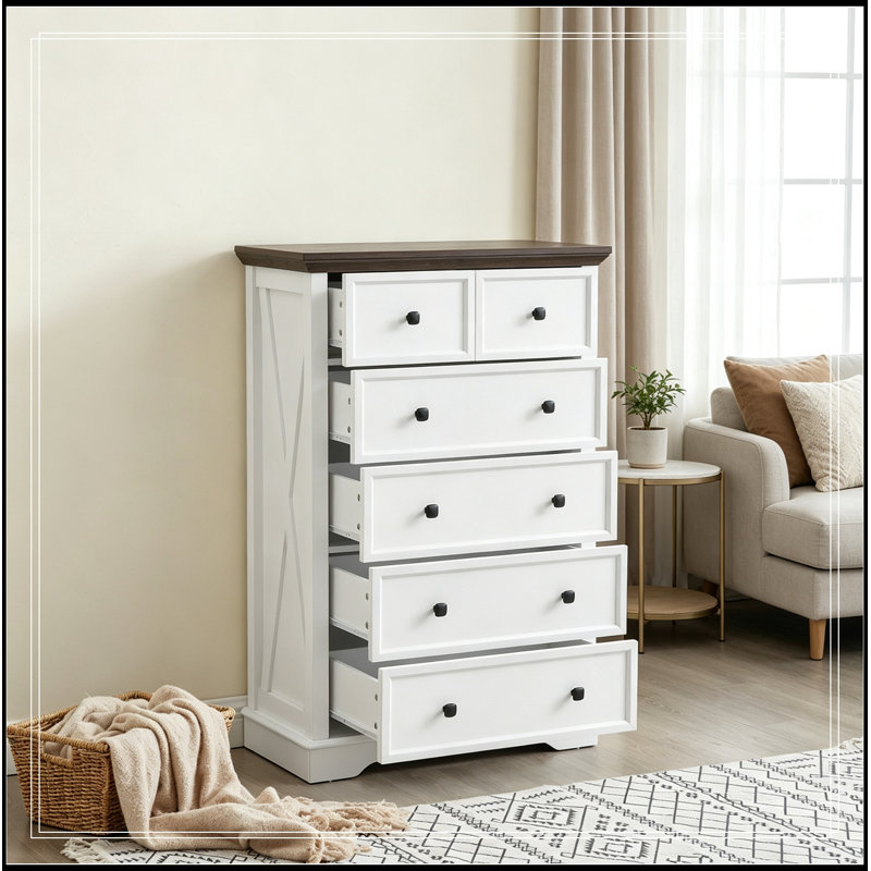 Commodes d'appoint à 6 tiroirs, White