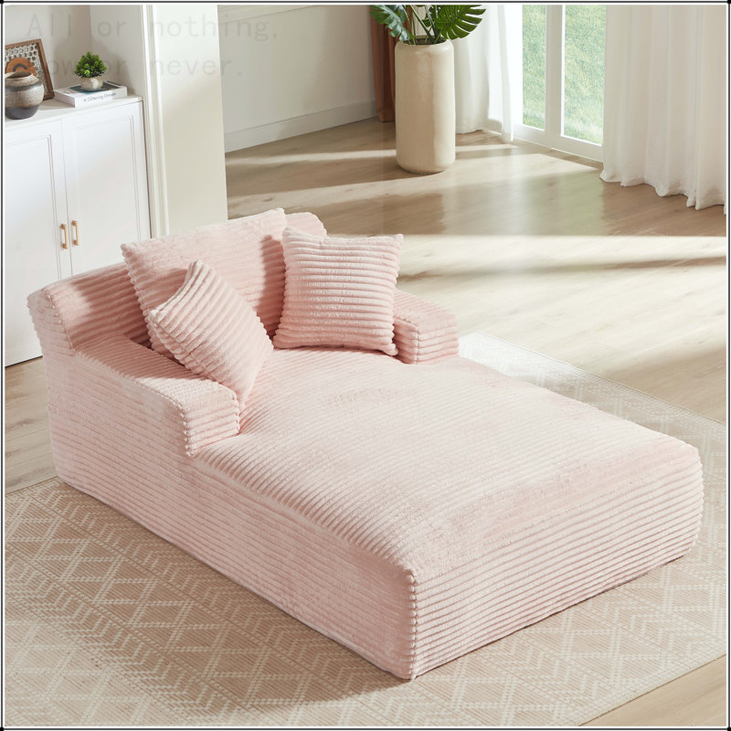 Méridienne surdimensionnée en velours côtelé pour l'intérieur, Rose