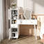Bureau de coiffeuse, miroir à DEL, rangement, table de maquillage, tiroirs, tablettes, armoires, couleurs d'éclairage