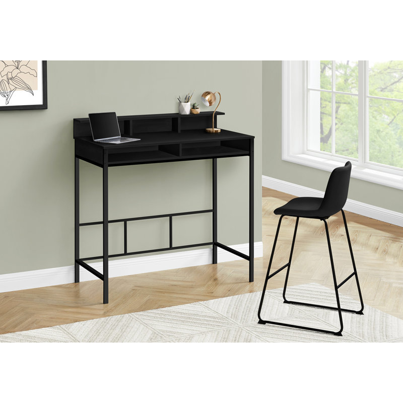 Bureau d'ordinateur, bureau personnel, debout, tablettes de rangement, Noir