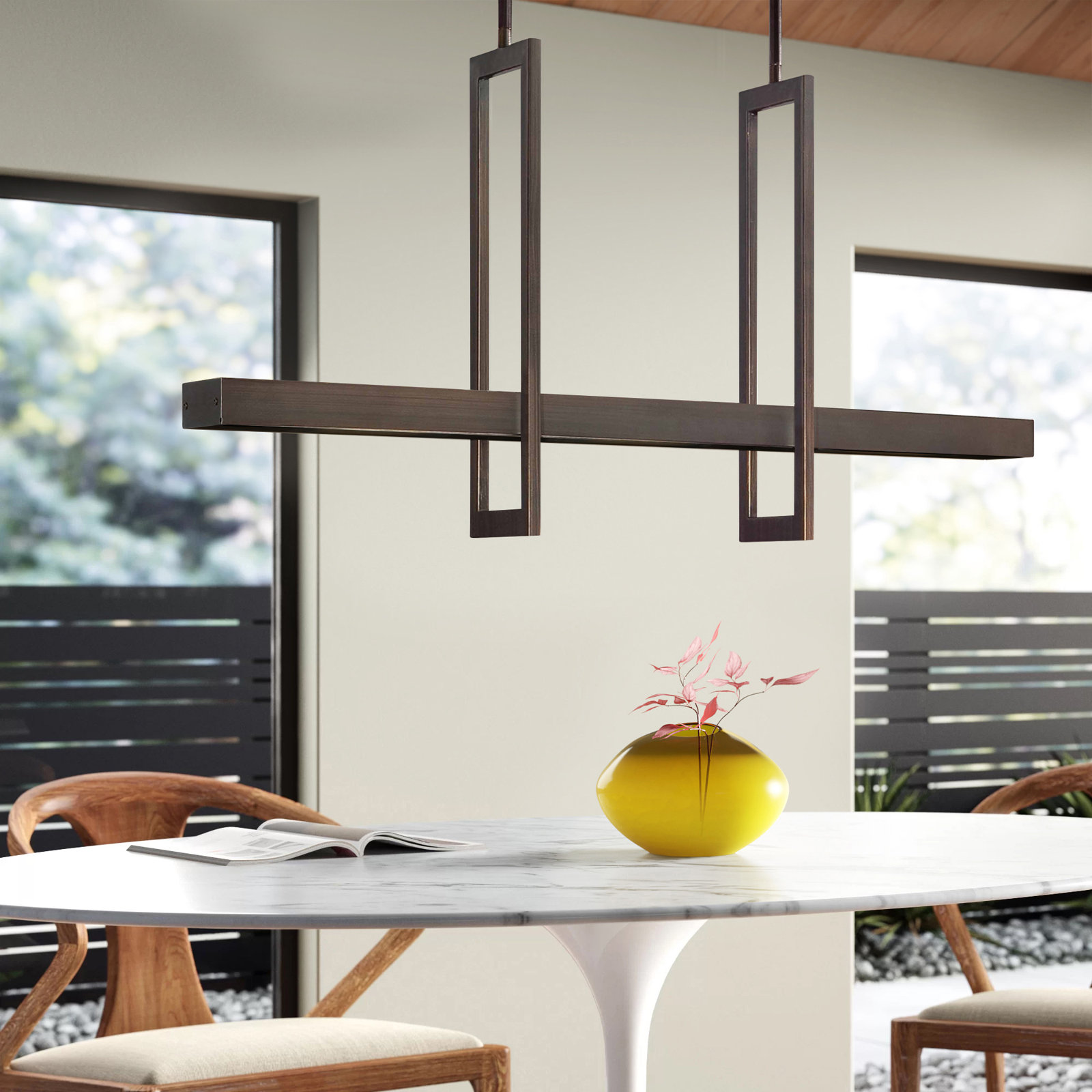 Saedi Dimmable 3-Light Pendant, Hazel Bronze