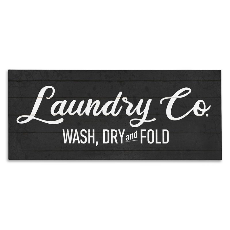 Rustic Wash Dry Fold Laundry Room Text Sign, 20" H x 48" W