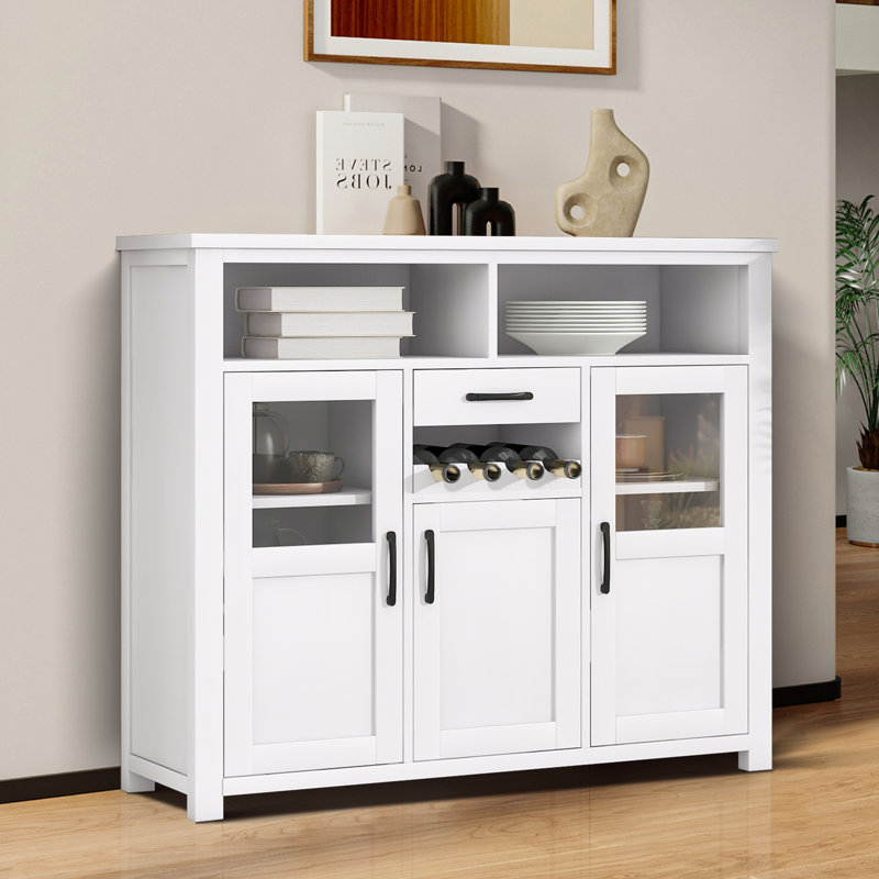 Table buffet à 1 tiroir de 47,2 po de largeur Kashmiere, Blanc