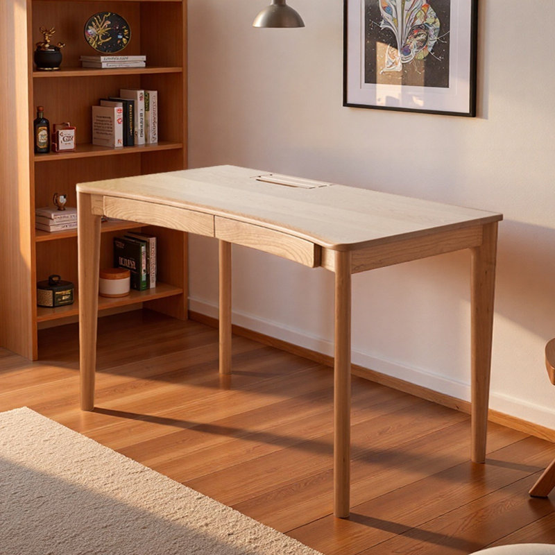 Bureau d'écriture à plateau de table en cerisier, H 29,52 po x l 62,99 po x P 25,59 po