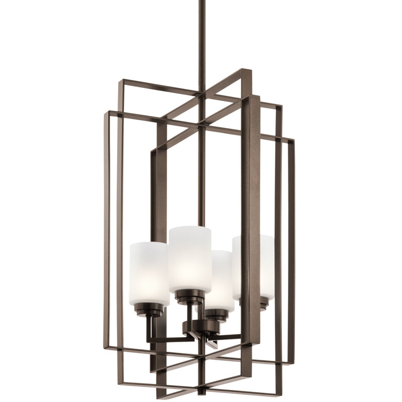 Luminaire suspendu cage 4 lumières Kichler 44008 Harvey - bronze