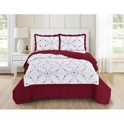 Ensemble de courtepointe réversible en microfibre Margene