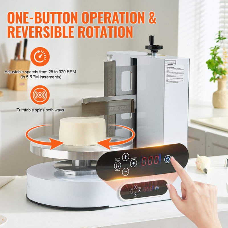 Machine à décorer le gâteau, H 21,65 po x L 19,69 po x l 14,57 po, Blanc