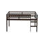 Full Rubber Wood Loft Bed With Ladder,Espresso