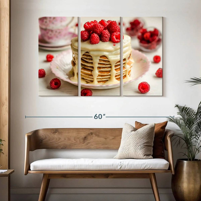 Crêpes crémeuses à la framboise Yarlin, H 32 po x l 50 po