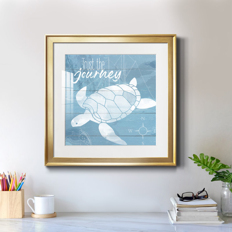 Trust the Journey - peinture encadrée, H 17,5 po x l 17,5 po x P 1,5 po, Encadrement doré