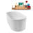 67" Streamline Soaking Glossy White Freestanding Tub and Tray With Internal Drain-101412834