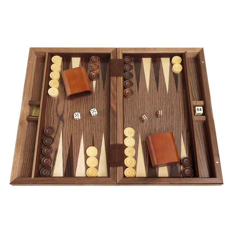 Ensemble de backgammon avec incrustation de diamant, Diamant, H 2,15 po x l 9,75 po x L 15,5 po