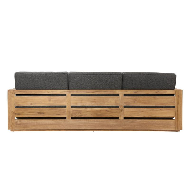 Darlene 94" Outdoor Olefin Patio Sofa, Charcoal